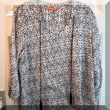 H32. Olipant blue and white top size medium - $14 